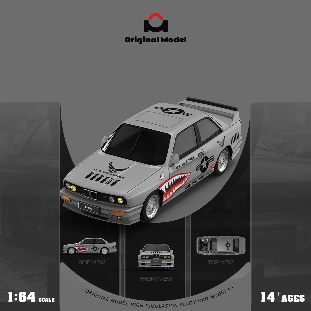 *Pre-sale*OM 1:64 M3 Shark Mouth Livery Simulation Alloy Car Model Diecast Vehicle Collection Gift