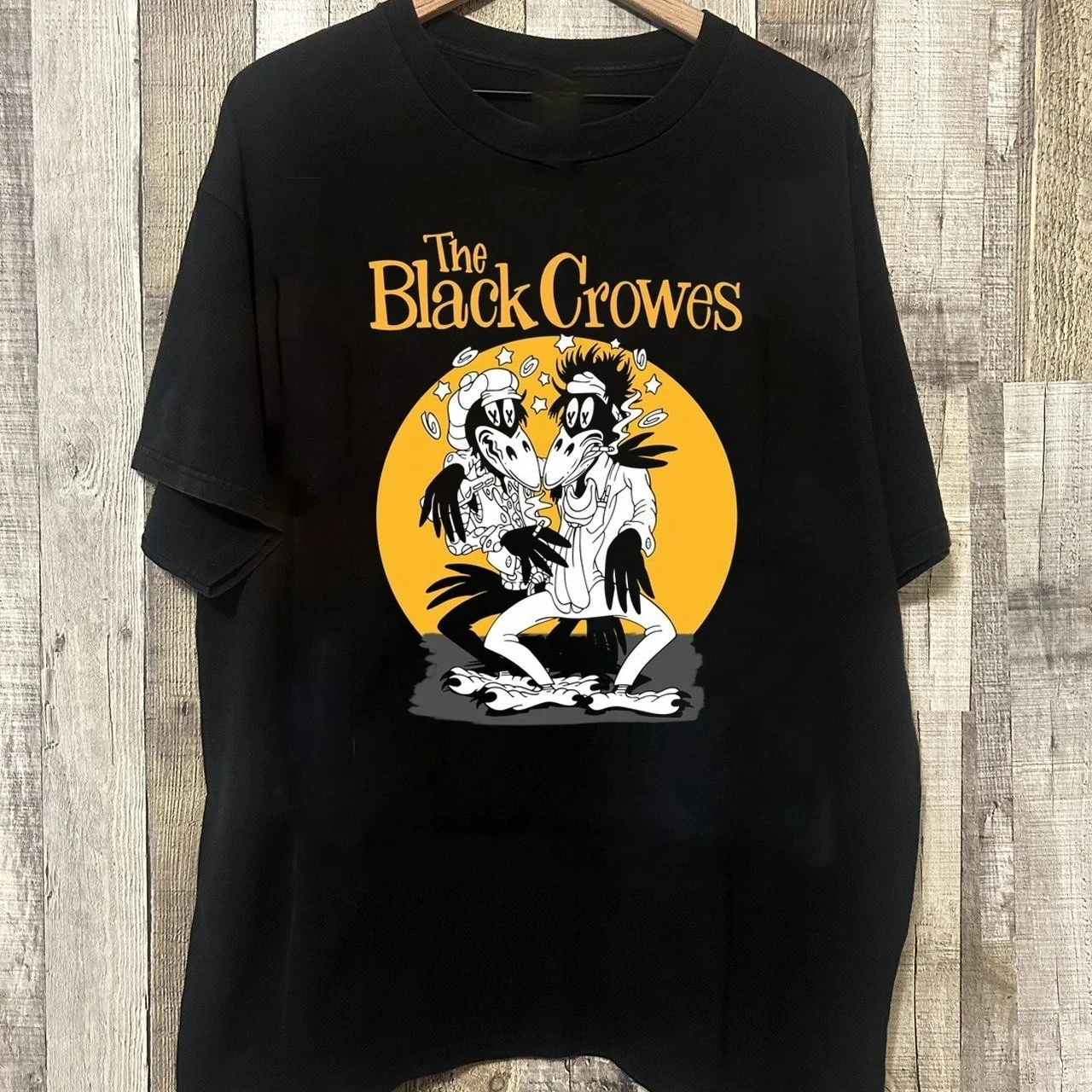 Vtg The Black Crowes Band Basic Black Short Sleeve Unisex Tshirt Graphic T Shirts Harajuku