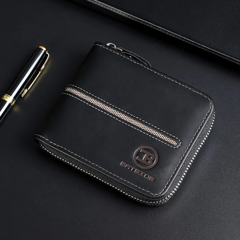 Portafoglio da uomo mini in pelle PU Borsa per carte corta multifunzionale di grande capacità Porta carte di credito pieghevole quadrato Organizzatore di portafogli