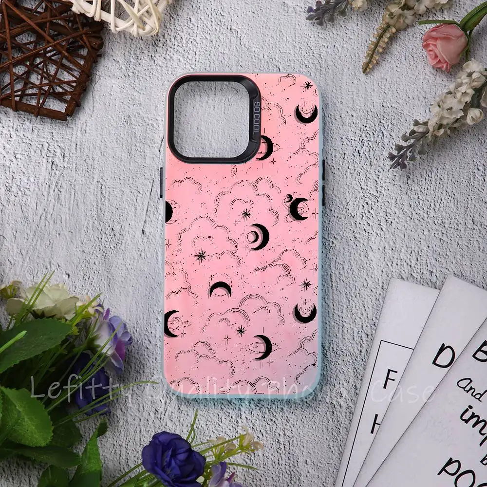PIKPAKA Moonlit كوكبة الفن موضة جراب هاتف آيفون 16 15 14 13 12 11 برو ماكس ماتي أورورا متعدد الألوان التدرج Funda #1
