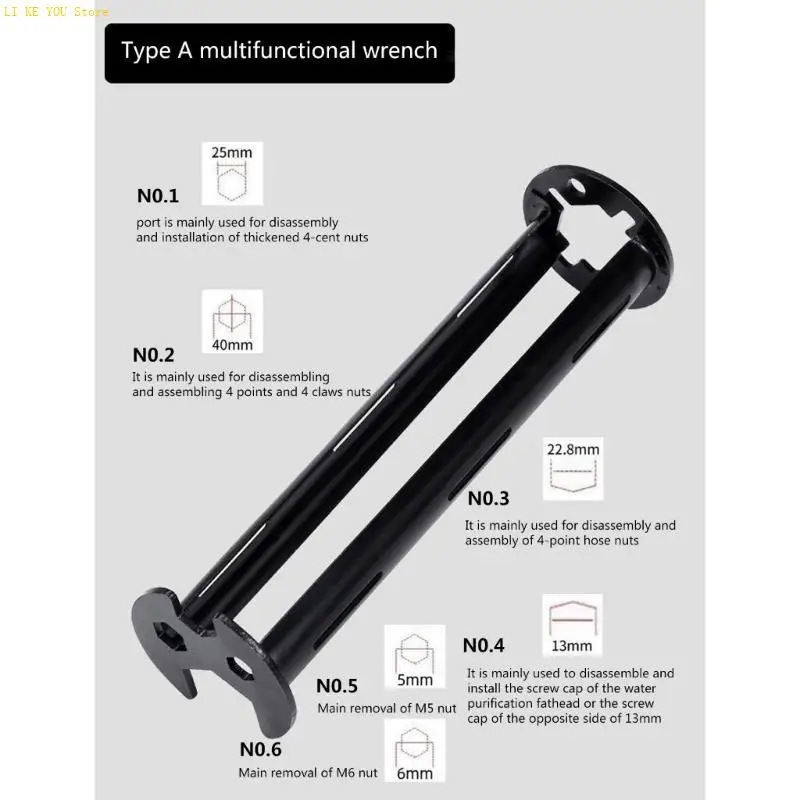 W3JE Effective Four-Claw Hexagon Wrench Essential Tool for Homeowners Enthusiasts