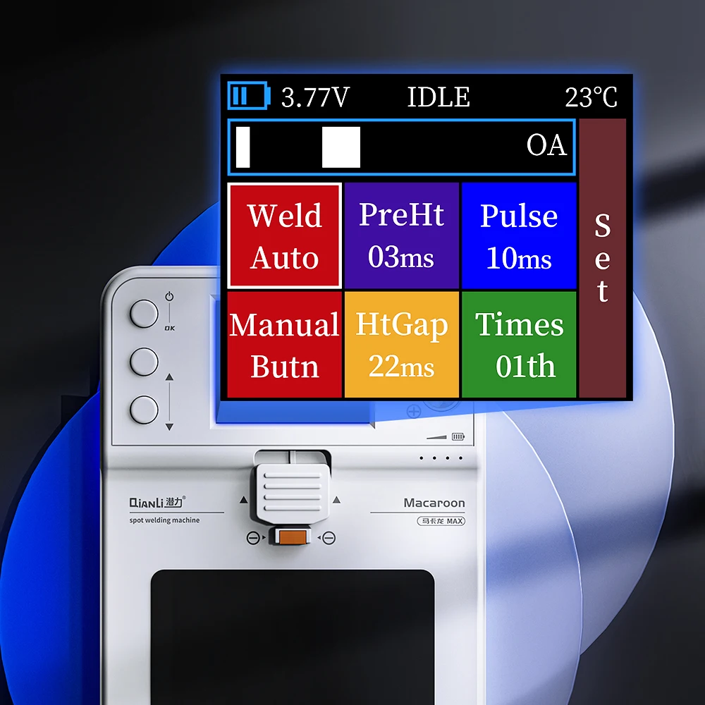 QianLi Macaroon Geïntegreerde puntlasmachine Max. Alle parameters Instelbaar kleurenscherm Ondersteuning Dubbel pulspuntlassen