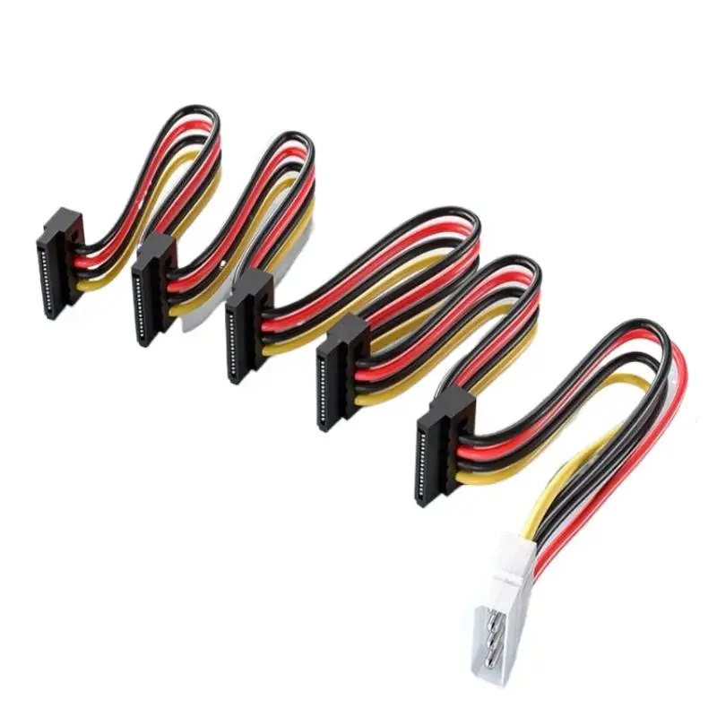 SATA 3.5/2.5 Inci 1 Hingga 5 Kabel Pemisah Catu Daya Hard Drive SATA 4 Pin Hingga 15 Pin Adaptor Daya SATA
