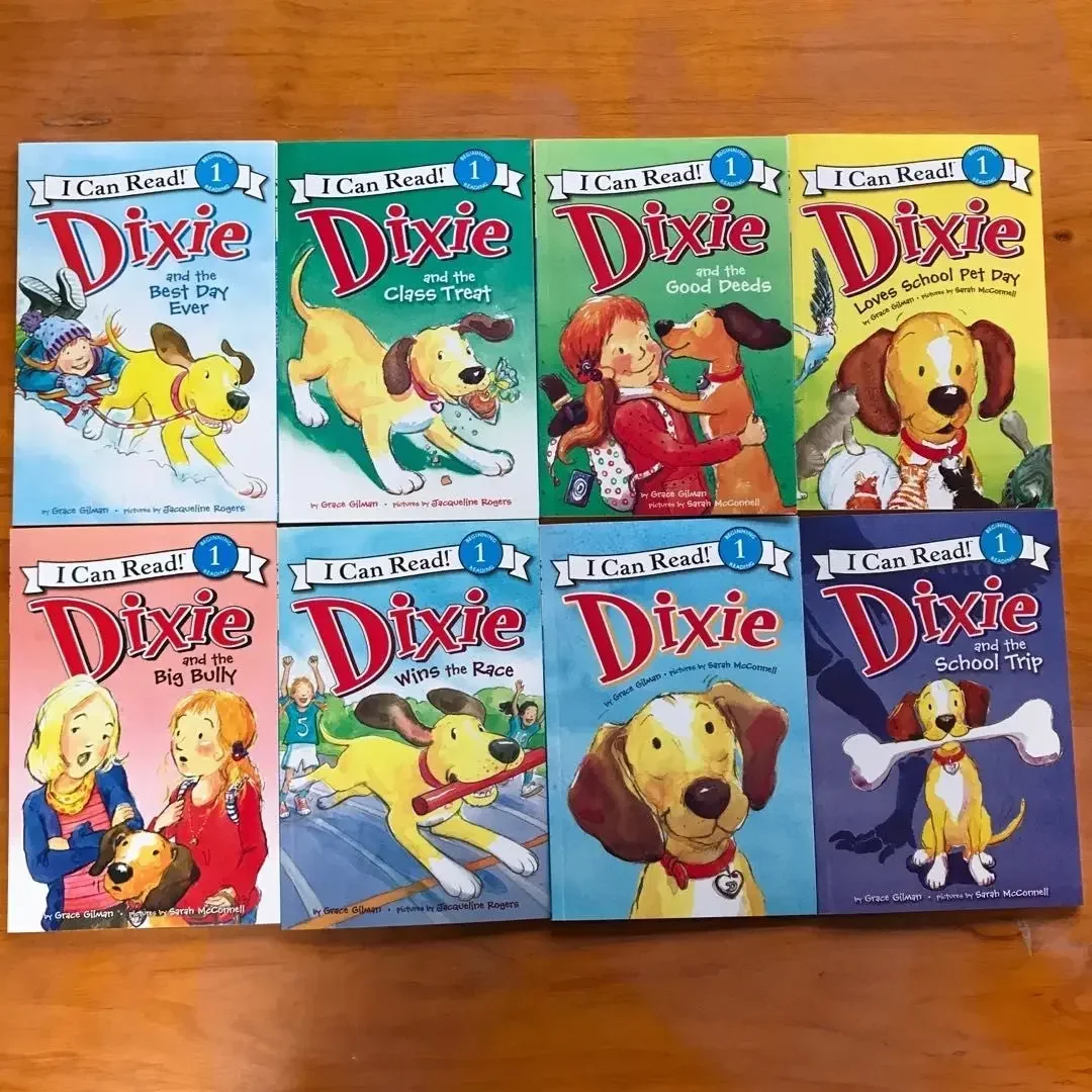 8books/Set I Can Read Dixie Dog Kids Classical Story Books Children Early Educaction English Picture Stories Reading Book