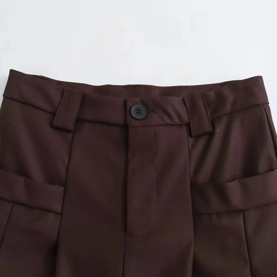 KASLEAD Faionable a-ligne sur le genou costume jupe femme rétro ket Design rue Sle Polyester Fiber Ci jupe de trajet