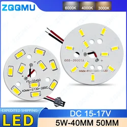 10PCS 5W LED Chip SMD 5730 Diameter 40MM 50MM Bulb Diode Round Light Source Board LED Downlight Spotlight