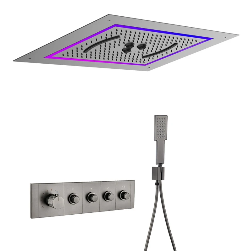 Multi-functional Led Hidden Shower Set With Built-in Wall Ceiling Rain Shower With bluetooth Music