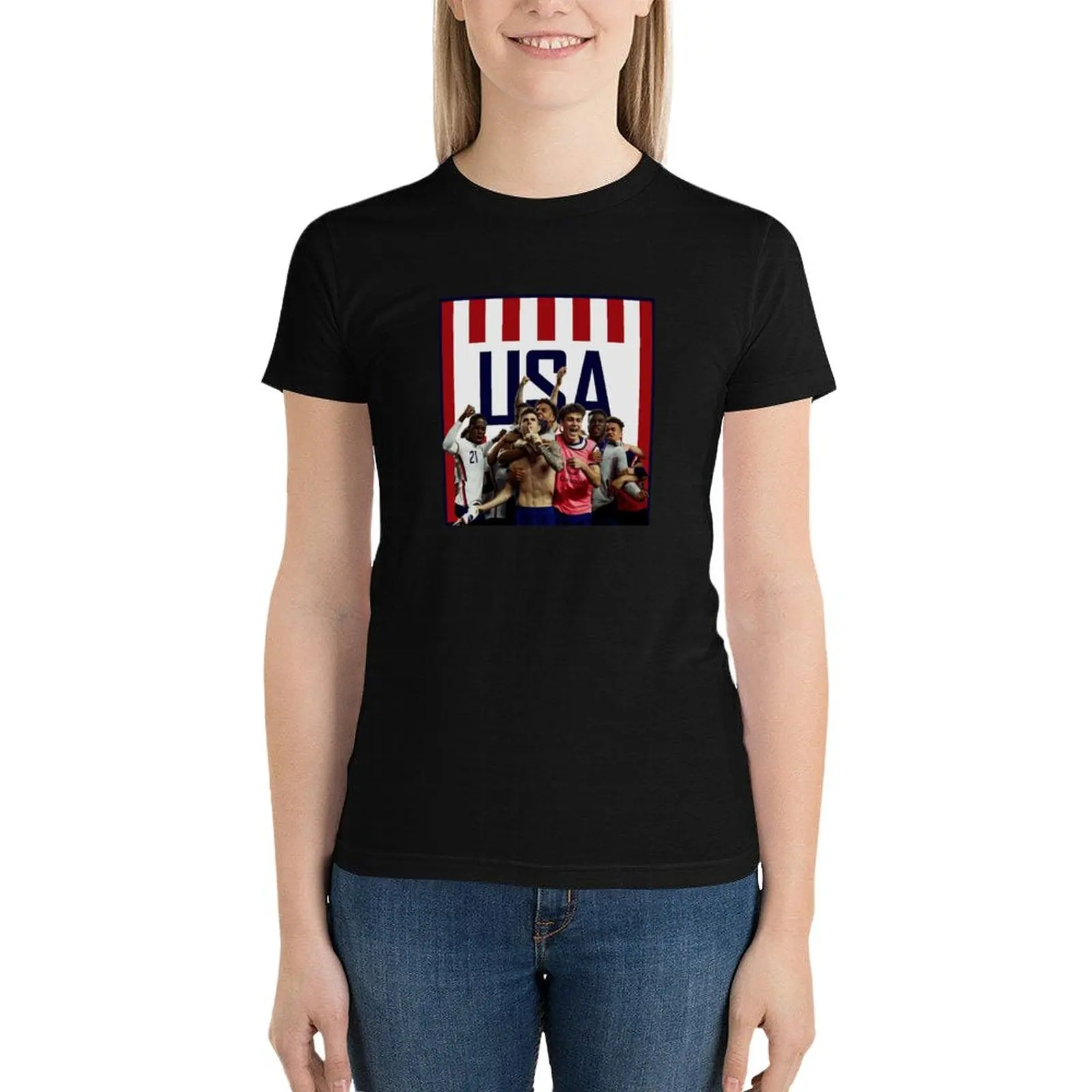 USA Soccer with Pulisic Celebration T-Shirt summer clothes cute tops female t-shirts for Women cotton