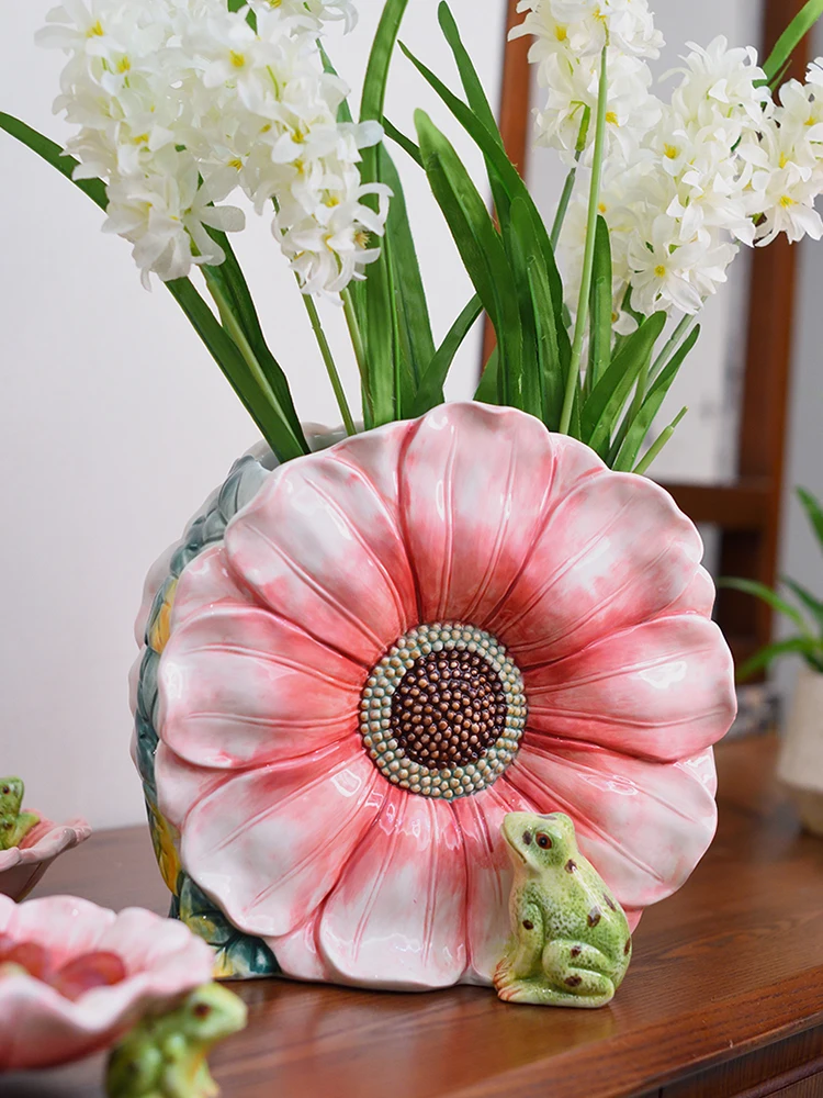 

Pqf Peach Blossom Source Ceramic Vase Flower Flower Vase Dried Flower Vase