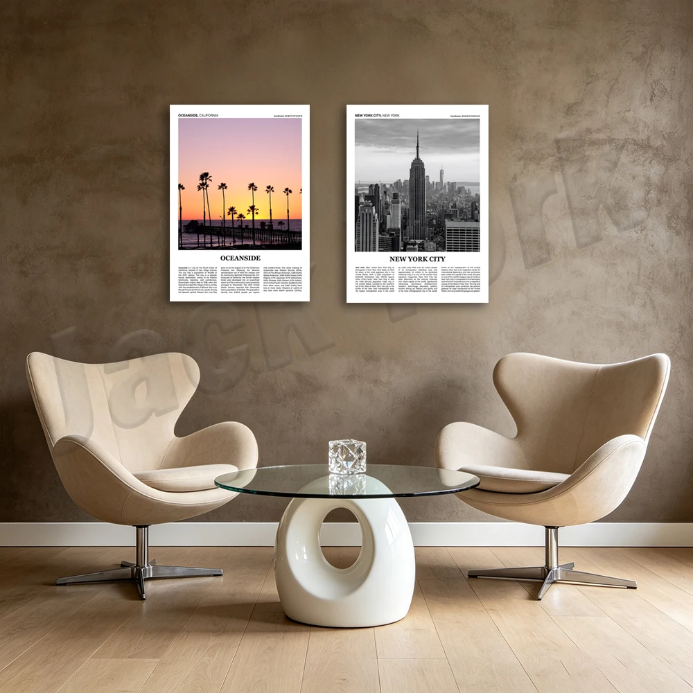 Montgomery Alabama, Alcatraz, California, New York City, Minneapolis, Monterey, Oceanside, Santa Monica travel poster