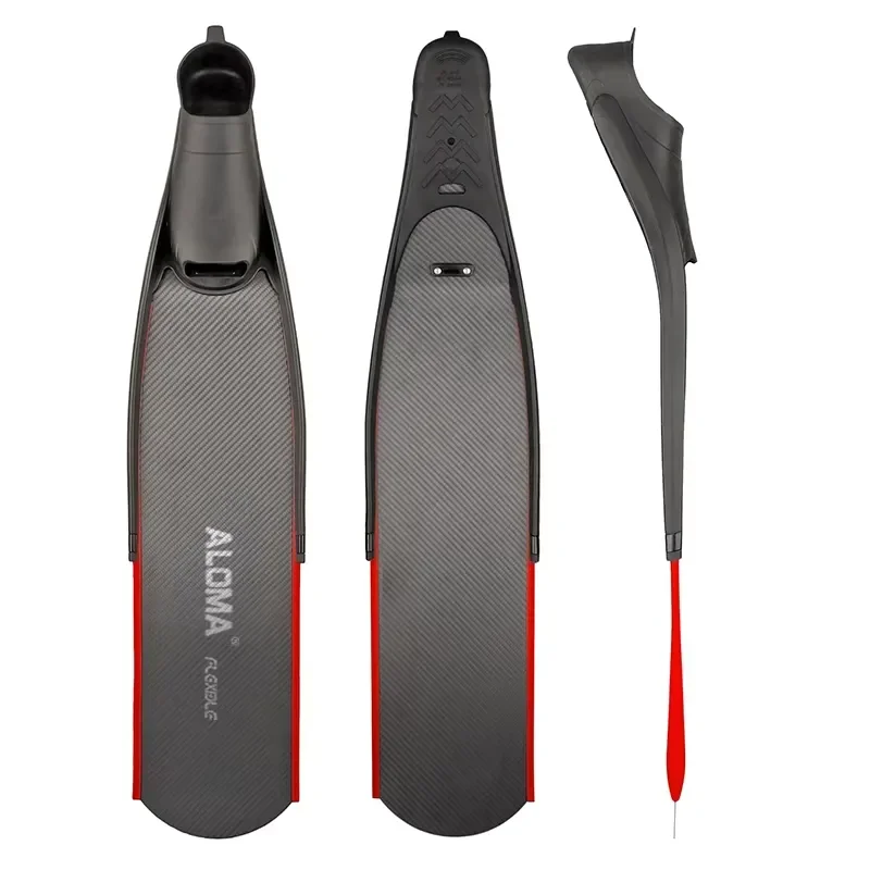 Ultra Long Carbon Fiber Diving Fins for Adults Comfortable Black Snorkeling Freediving Foot Pocket Underwater Features Beach