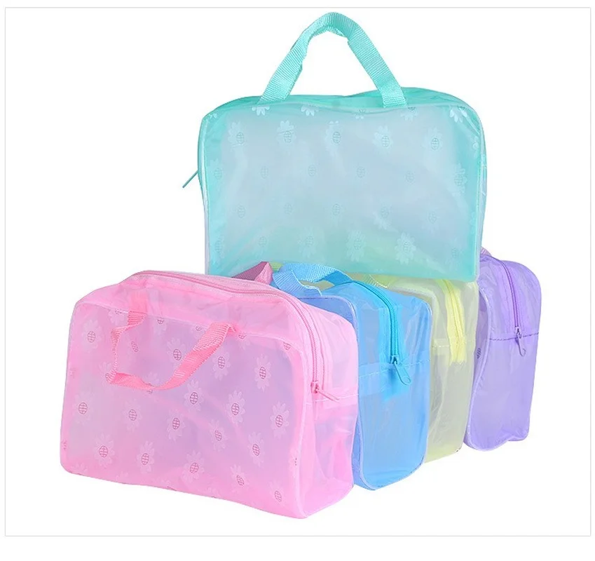 Portable Travel Toilet Bag Cosmetic Bags Large Capacity Transparent Plastic Cosmetic Storage Bag for Men and Women