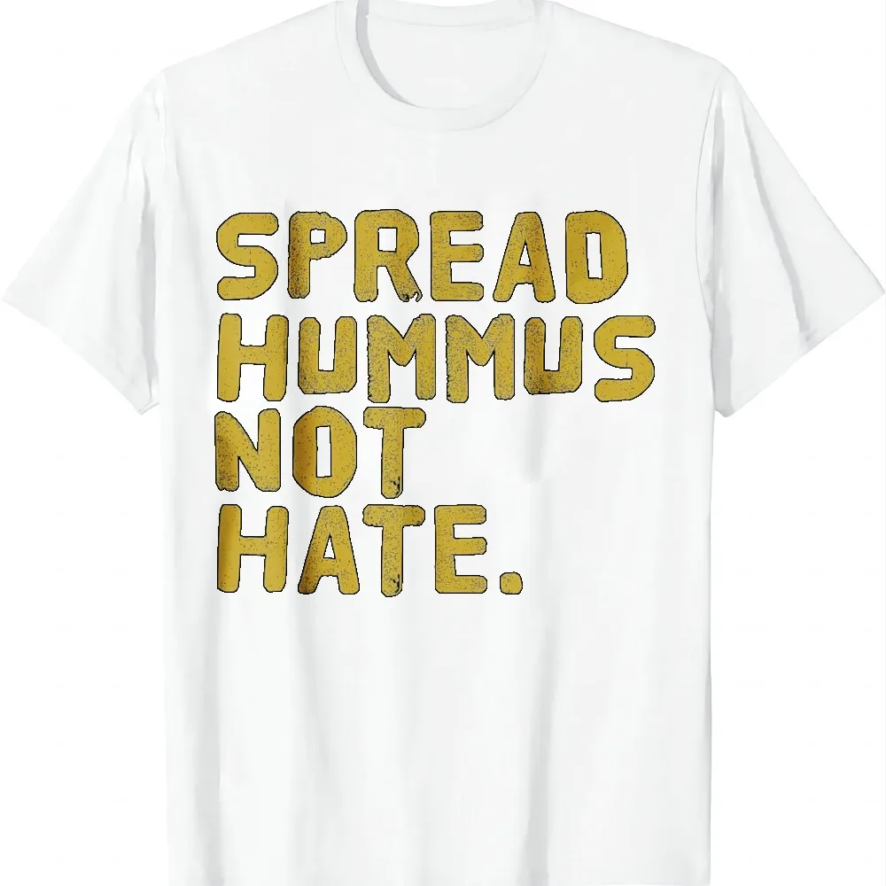 Hummus Tshirt Funny Vegan Vegetarian T-Shirt Spread Hummus T-Shirt Unisex Summer Streetwear Tops Camiseta Streetwear