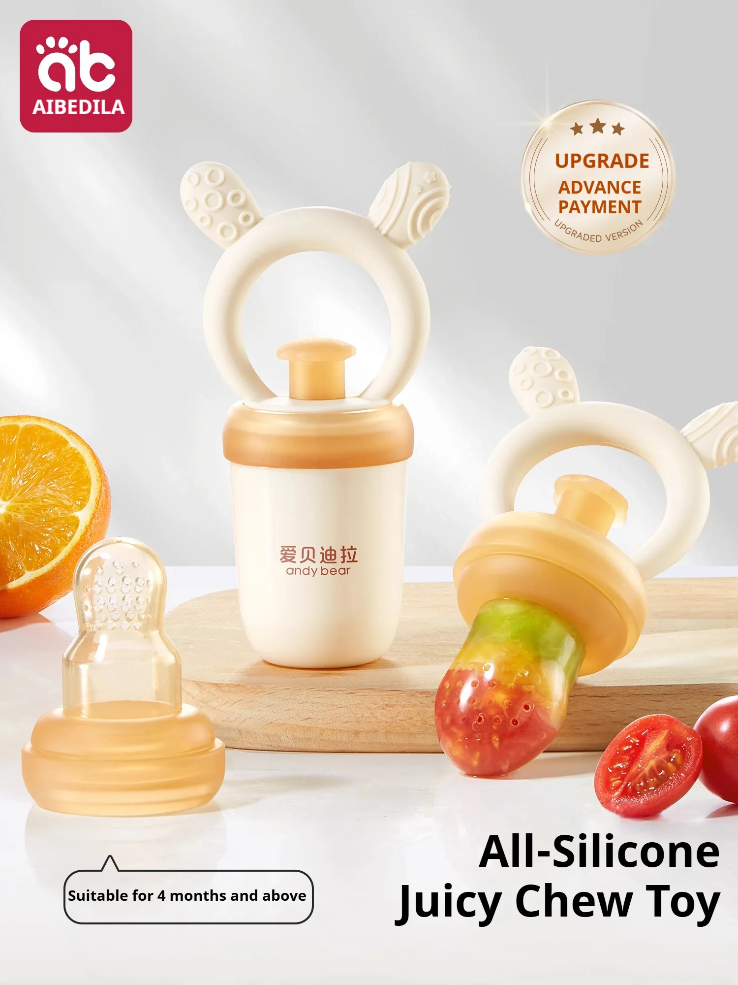 

AIBEDILA Baby Fruit Vegetable Feeder Newborn Pacifier Food Grade Silicone Pouch Infant Feeding Tool Teething Toy Anti Choking Fo