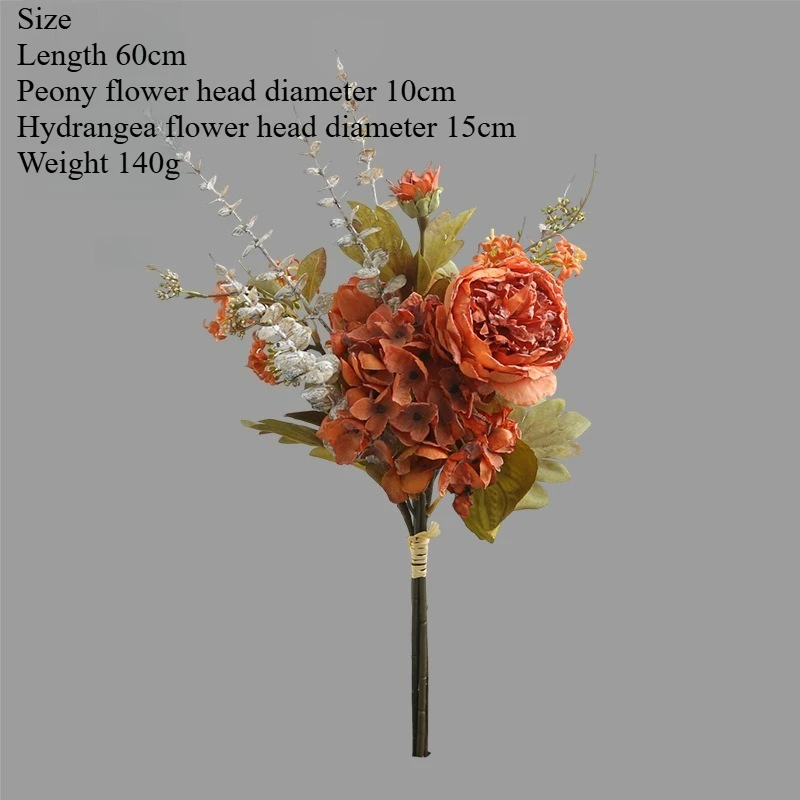 2 Stück künstliche Blumen, Herbst-Vintage-Magnolie, DIY-Hochzeitsstrauß, Tischdekoration für Zuhause, künstliche Hortensie, Pfingstrose, Kunstblume – Detail 17