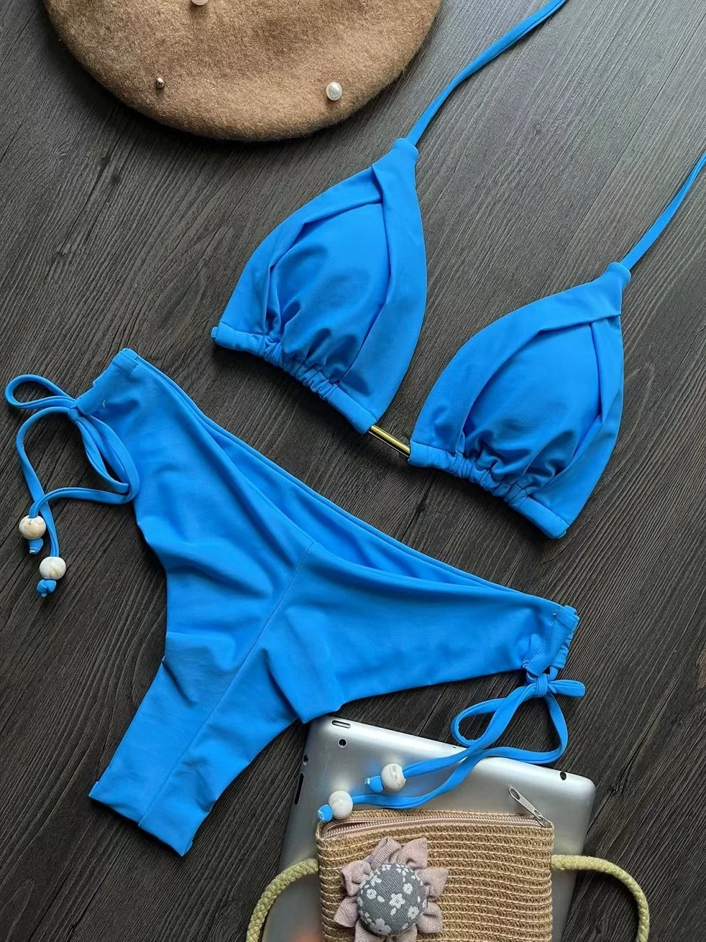 New Sexy Triangle Bathing Suit for Women Bikinis Halter Swimwear Push Up Swimsuit Beach Bikini Set Summer Chic