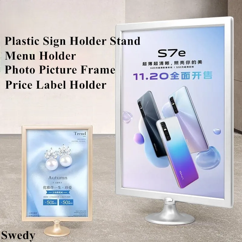 5 PCS A6 105x148mm Plastic Restaurant Menu Paper Holder Price List Photo Picture Poster Frame Plastic Sign Holder Display Stand
