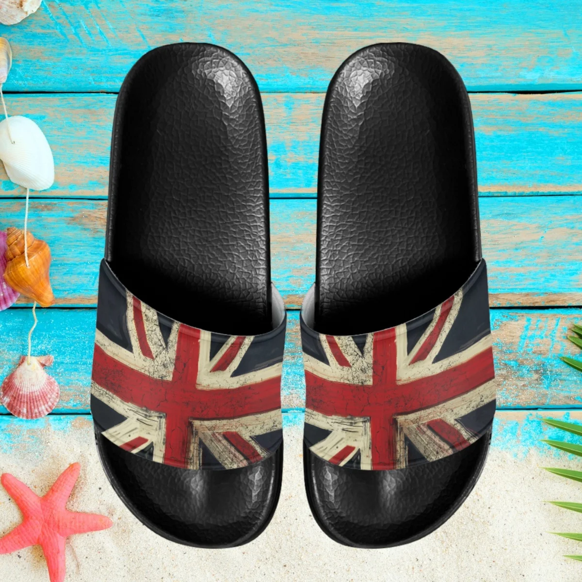 UK Flag Summer Slippers Women Men Anti-slip Breathable Couple Home Slides British-flag Beach Flats Sandals Shoes Woman Gifts