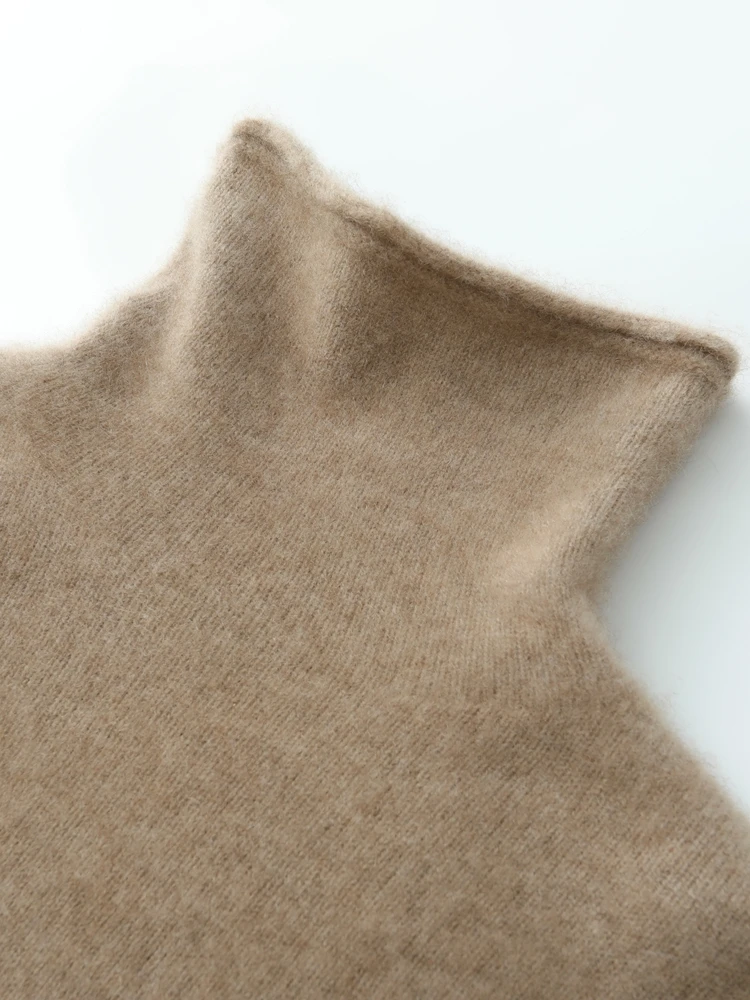

Turtleneck Knitted Women's Clothing 100% Cashmere Sweater Simple Style Basic Pullover Autumn Winter Soft Grace Solid Color Tops