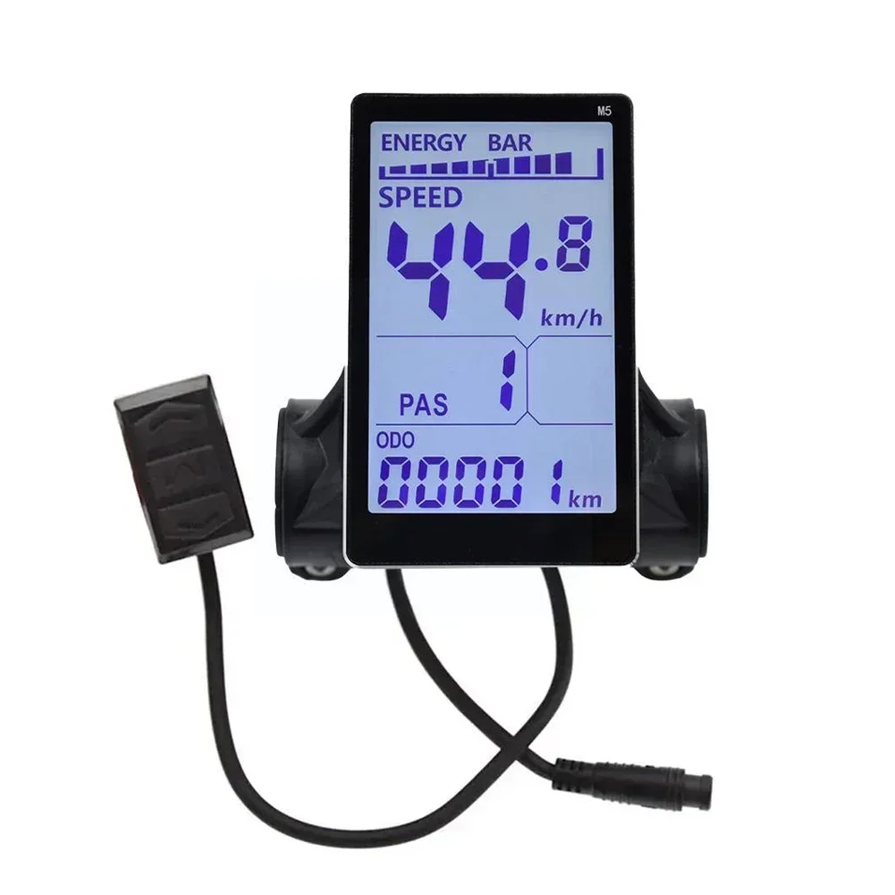 

High Precision M5 E-Bike LCD Meter W/ 5-Pin Cable, Real-Time Speed & PAS Level Display for E-Scooter Controllers