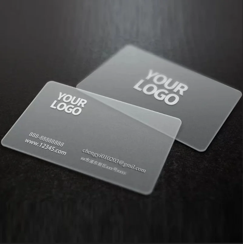 Custom Clear PVC Plastic Card Business Card Waterproof and Anti-fouling Free Design Round Corner Clear Logo 100pcs 200pcs 500pcs