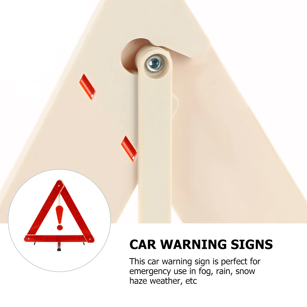

Durable Plastic Car Warning Triangle Sign Night Visibility Vehicle Safety Signs Road Emergency Flashing Lights