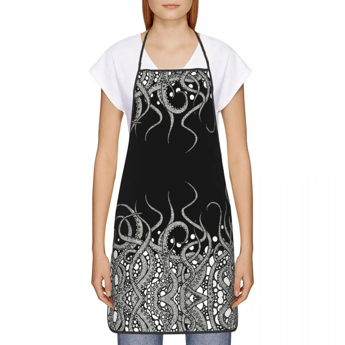 Cthulhu delantal de cocina Unisex para hombres y mujeres, tentáculos de monstruo de terror, cocina de Chef, cocina para hornear, Tablier para pintar