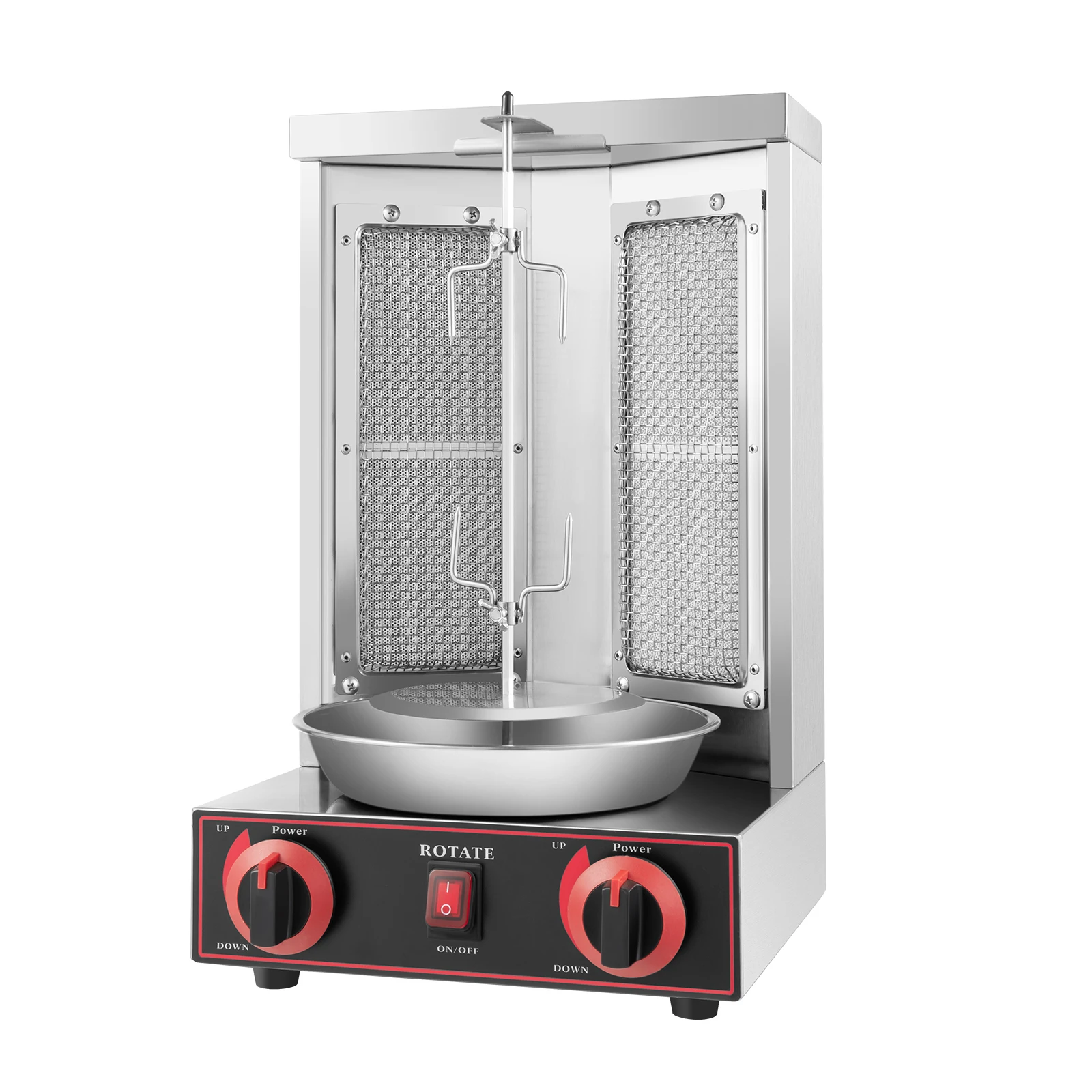 Krachtige 3000W gas-shawarma-machine met 360 graden draaibare functie °   Rotatie 2 branders voor thuis, restaurant, kamperen, rundvlees, lamsvlees, BBQ
