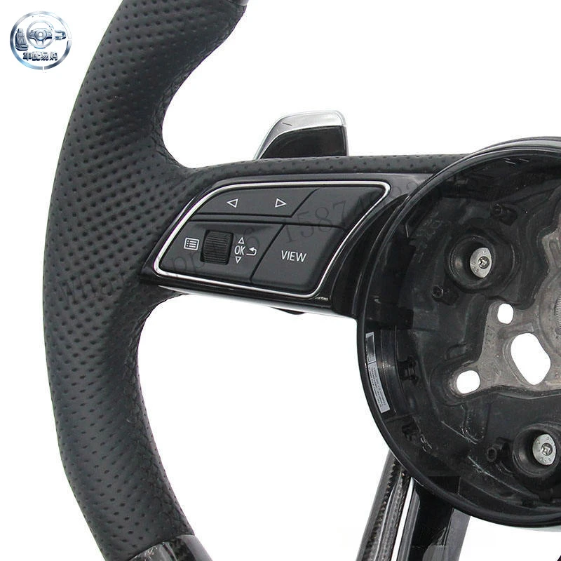Carbon fiber full-function car steering wheel suitable for Audi A7 C8 S7 C7 RS4 A4 B7 R8 B9