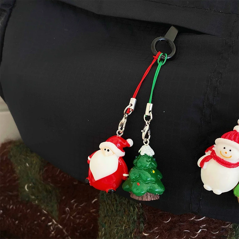 Christmas Phone Lanyard Cartoon Santa Claus Snowman Elk Xmas Tree Phone Chain Mobile Phone Strap Keyring Christmas Gifts