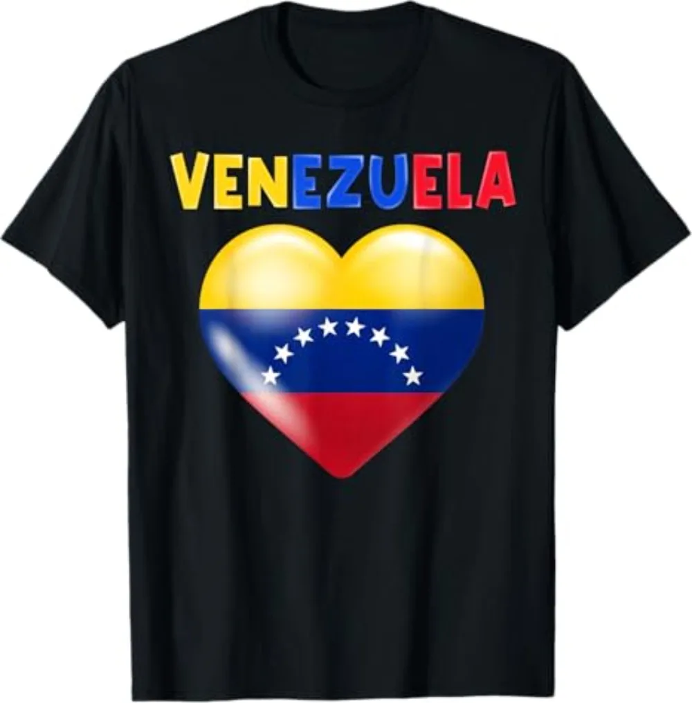 Venezuela Vintage Flag Venezuelan Pride Roots T-Shirt  Woman Man Fashion Casual Cotton Printed T-shirt O-neck Streetwear Tops