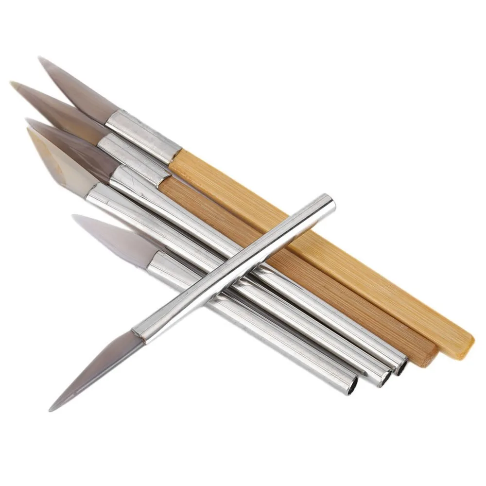 

6Pcs Agate Material Agate Burnisher Different Shapes Different Sizes Polishing Tools Carving Tools Precious Metal Polishing
