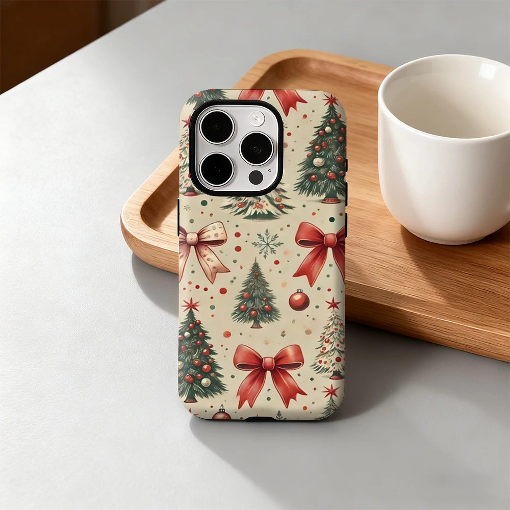 

Luxury Christmas Cheer Phone Case for iPhone 17 16 15 14 13 12 11 Pro Max Air Plus Luxury Double-layer Back Cover