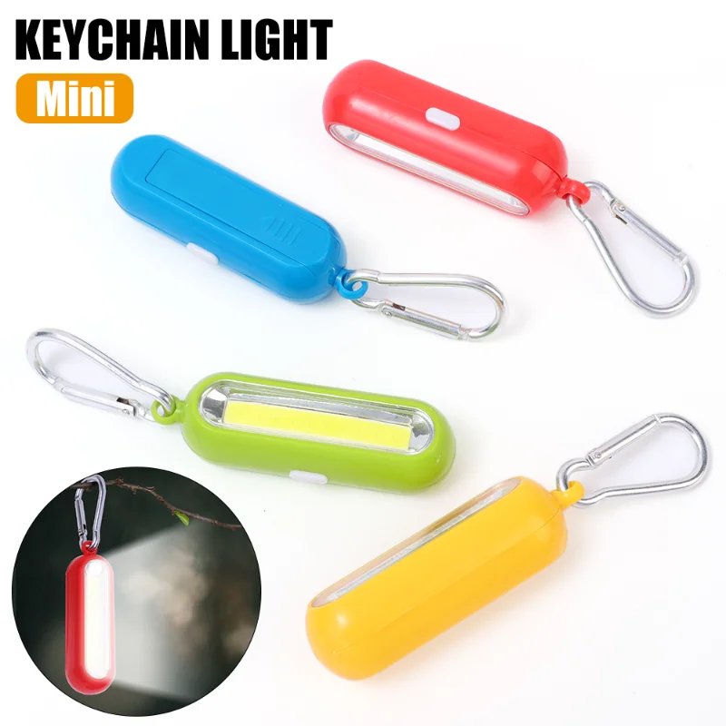 Mini LED Flashlight Keychain 3-file ABS Plastic Handy Lights Outdoor Hiking/Fishing/Camping Lighting Carabiner Lamp AAA Battery