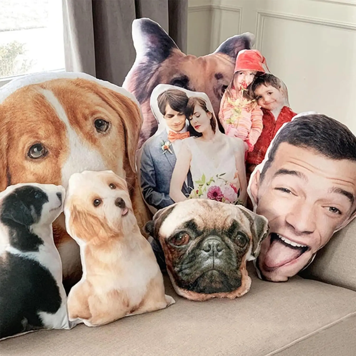 Almohada para el cuerpo con estampado 3D personalizado DIY de alta calidad con fotos de gatos y perros, regalo de cumpleaños divertido y creativo