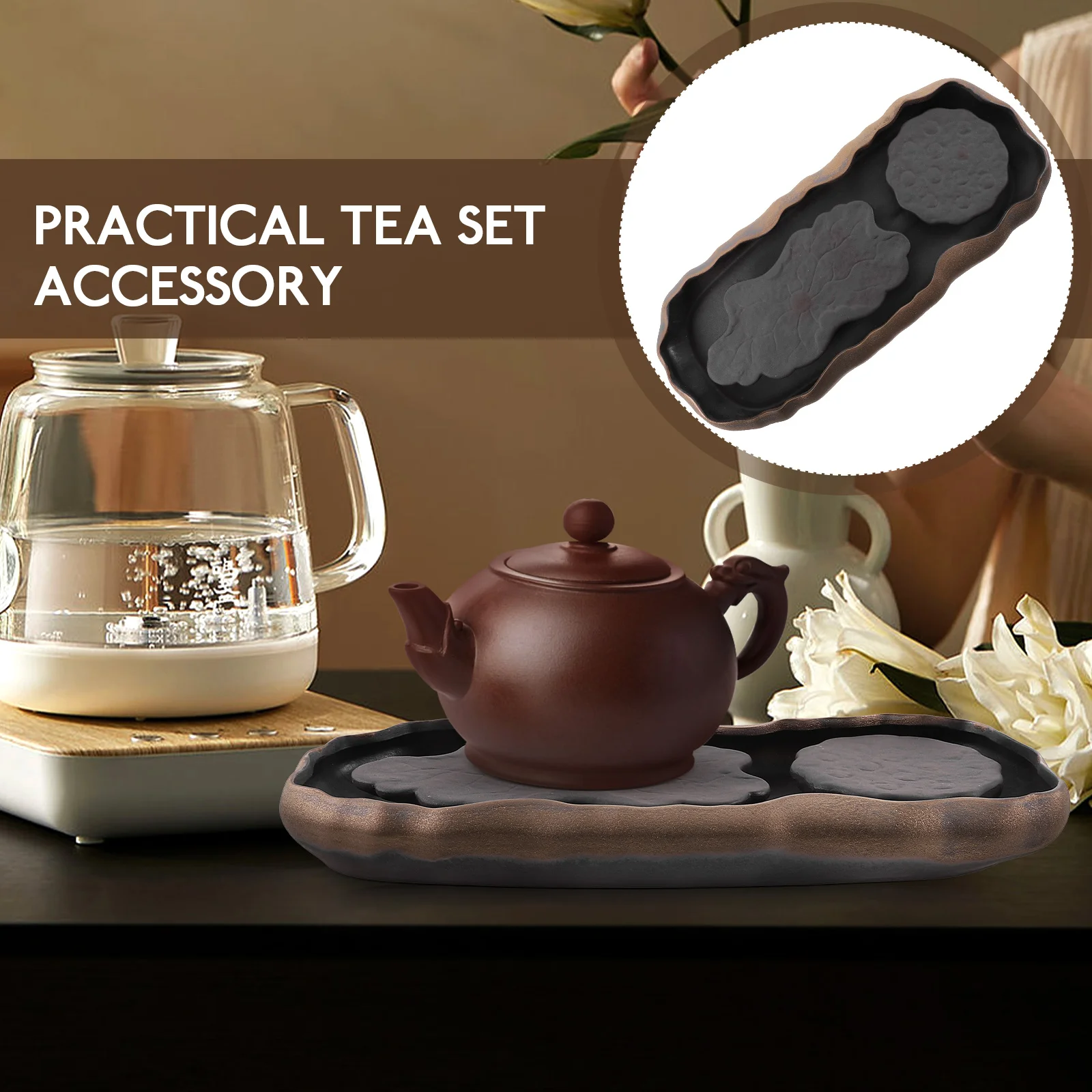 

1Pcs Small Tea Table Heat Resistant Waste Water Storage for Kung Fu Tea Set Home Sitting Room Teacup Plate Teapot Holder