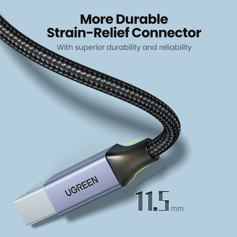 Ugreen-USB C to USB 타입 B 2.0 케이블, 신제품 MacBook Pro HP Canon Brother Epson Dell 삼성 프린터 c형 프린터 스캐너 코드