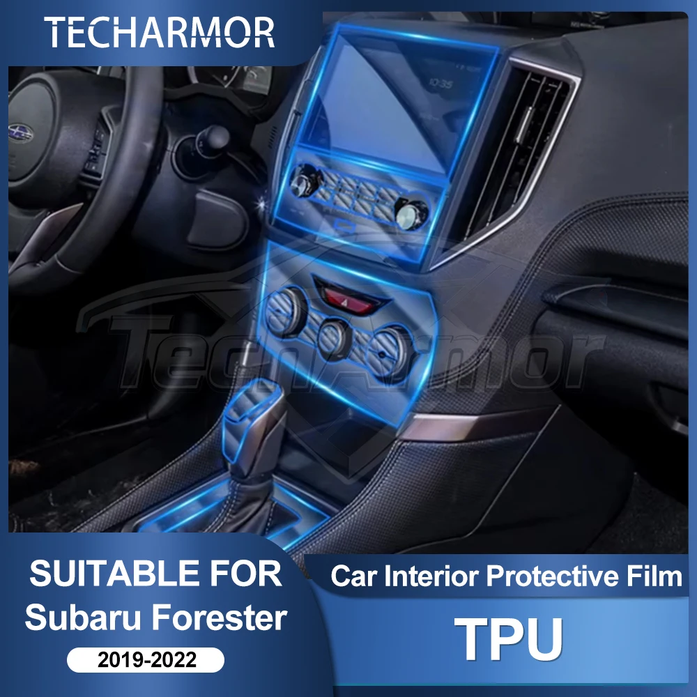 Auto-Innenraum-TPU-Schutzfolie, kratzfeste Folie für Subaru Forester 2019–2022, schützende transparente, reißfeste Aufkleber, Zubehör