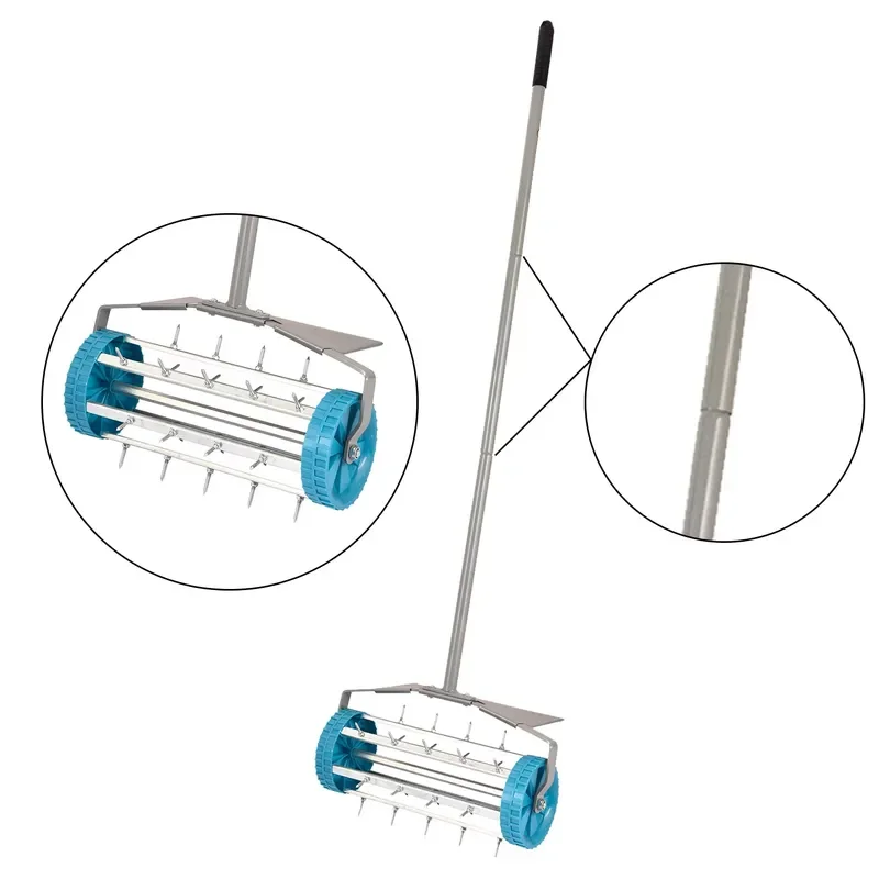 for Winslow & Ross Heavy Duty Manual Lawn Aeration Tool with Fender Detachable Garden Rolling Spike Soil Aerator