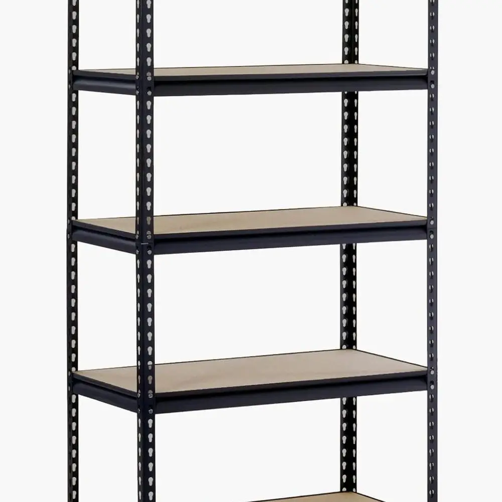 

Стеллаж из черной стали с 5 регулируемыми полками, грузоподъемность 1360 кг, 183 см x 91 см x 46 см