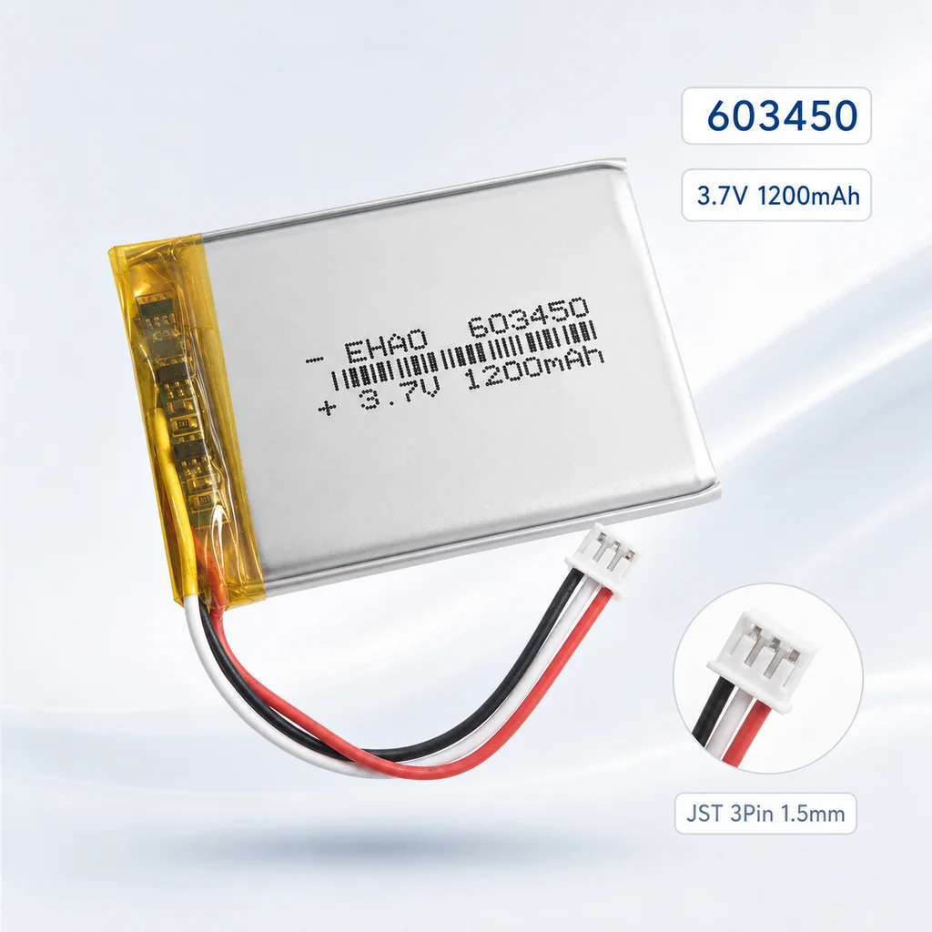 LiPo Rechargeable Battery 603450 3.7V 1200mAh With JST ZH 1.5mm 3Pin Connector For Logitech G900 G903 G400 Wireless Mouse