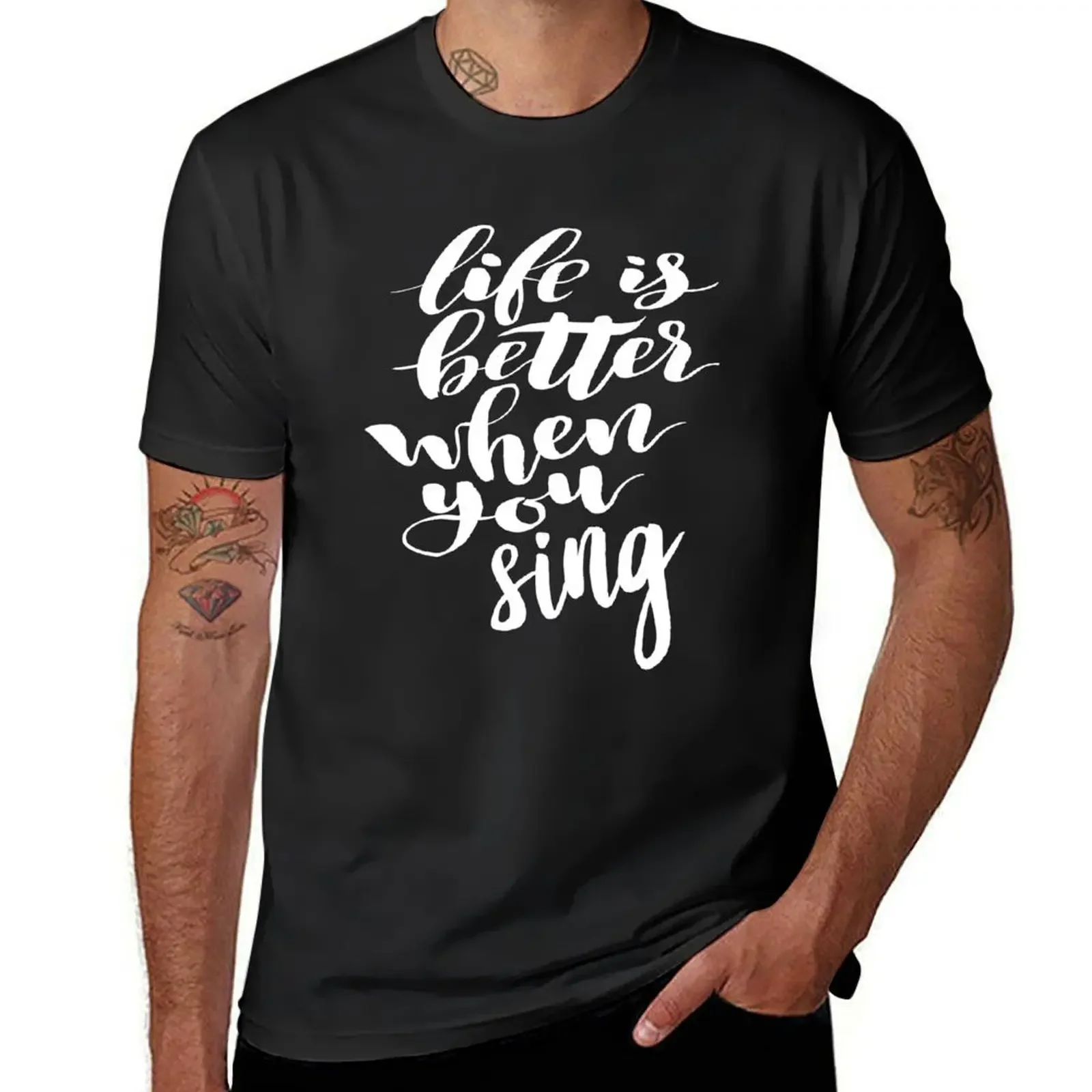 

Life is Better When You Sing. Love Singing Happy T-Shirt tops shirts graphic tee tees outfits for men