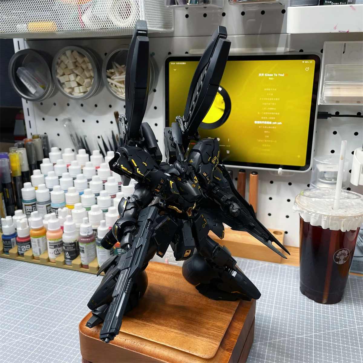 SIHAI 1/144 RG Msn-04 Sazabi noir Double corne entonnoir assemblage modèle Kit anime figurine en plastique Robot modèle poupée jouet cadeau