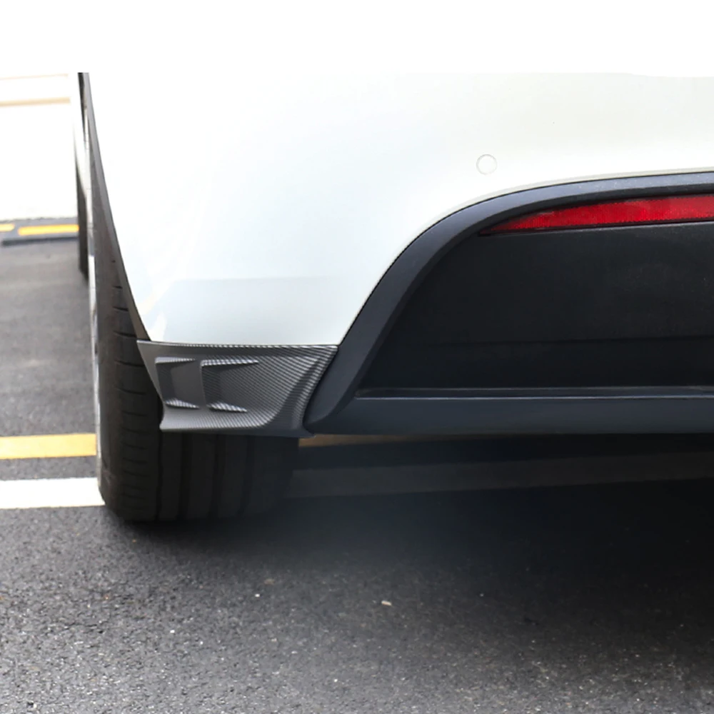 For Tesla Model Y 2020 21 22 Rear Bumper Side Corner Diffuser Lip Splitters Lower Corner Spoiler Aprons Wrap Angle Accessories