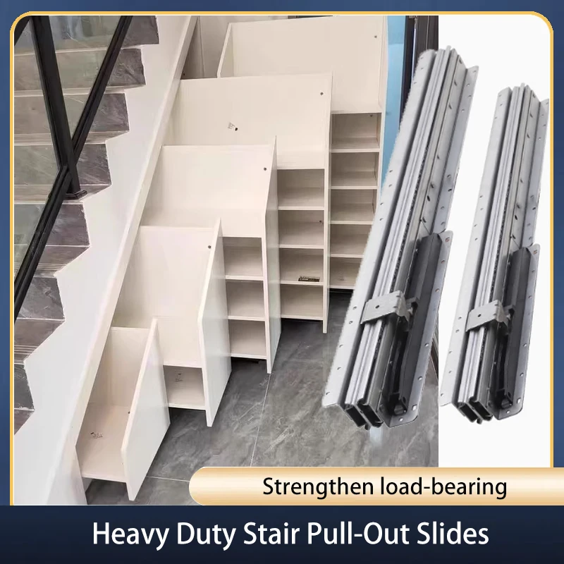 

Stair Cabinet Heavy-Duty Buffer Slide Shoe Cabinet Locker Lower Damping Load-Bearing Rail Storage Cabinet Pull-Out