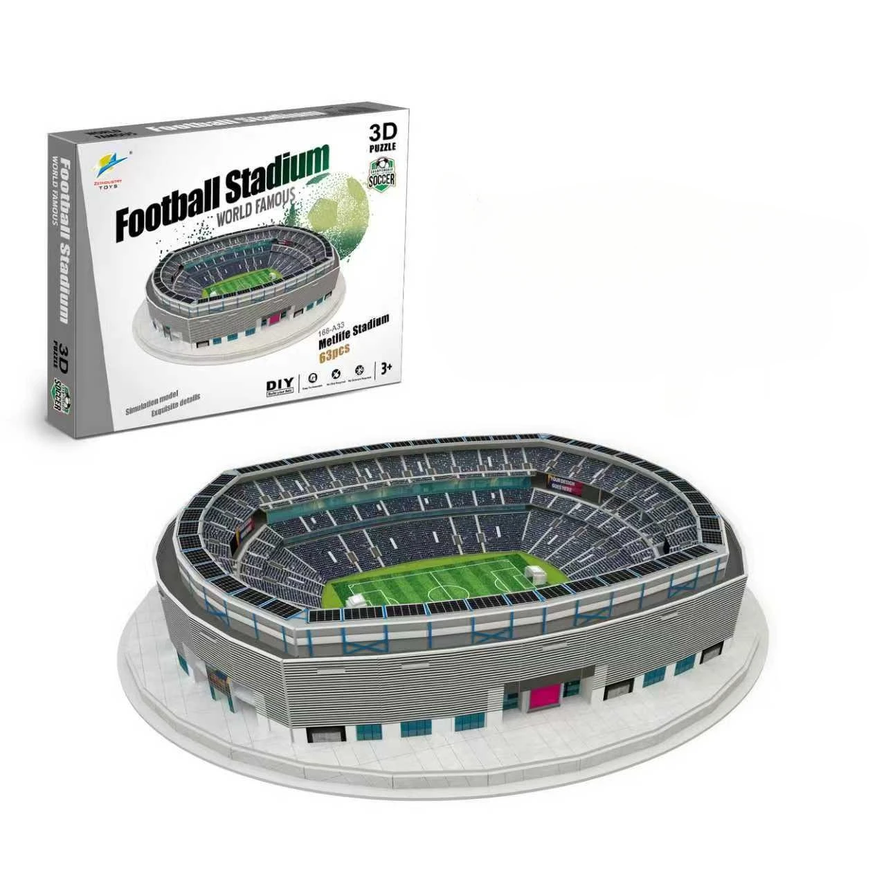 

3D-модель футбольного стадиона: конструктор-головоломка для самостоятельной сборки, креативный подарок для детей, взрослых и футбольных фанатов
