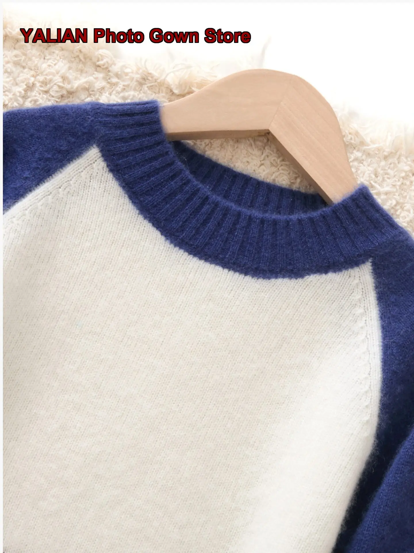 Girls Pullover Sweater Kids Autumn Winter Round Neck Knit Top Pure Cashmere Solid Color Thickened Warm Soft