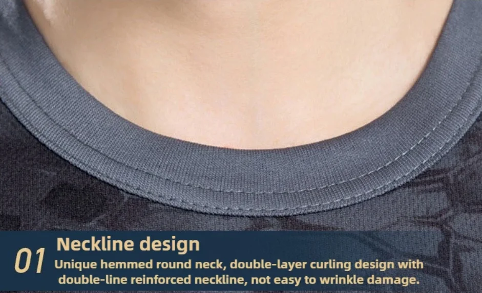 Herren Taktisches Camouflage 3D-Druck T-Shirt, Übergroßes Rundhals-Kurzarm-Shirt für Freizeit und Outdoor-Sport, Unisex für Männer & Frauen – Detail 14