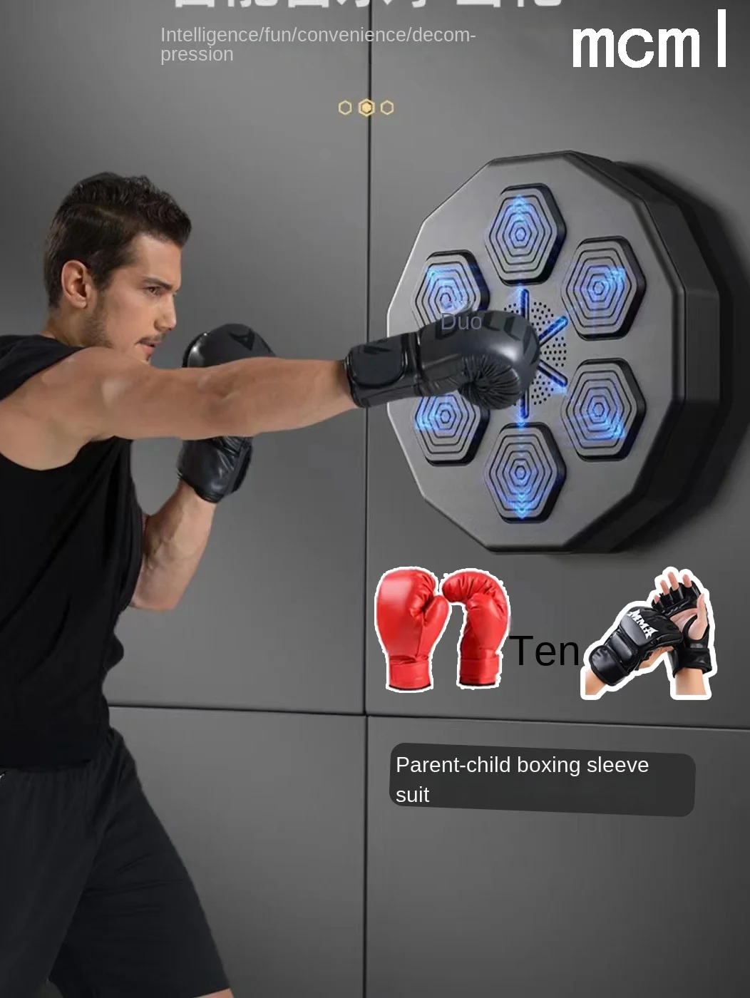 Electronic Intelligent Music Boxing Machine Trainer Light Rhythm Music Boxing Fist Heavy Fist Speed Test Wall Target