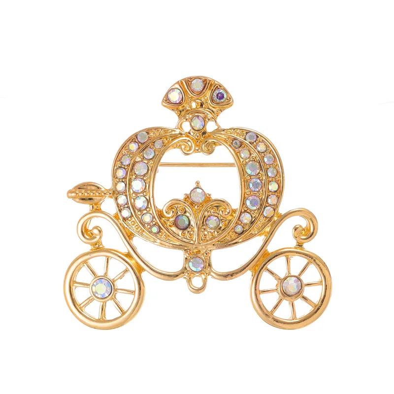 New wholesale playground pumpkin cart brooch medieval fashion foreign style Halloween retro temperament women's pin